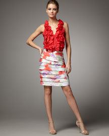 Ruffled Blouse Tiered Watercolor Print Skirt Looks We Love: Rachel Roy Spring Trunk Show