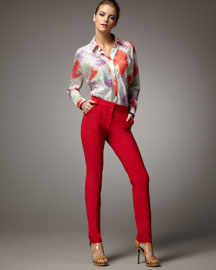 Watercolor Print Dolman Blouse and Tropical Zip Pocket Pants Looks We Love: Rachel Roy Spring Trunk Show