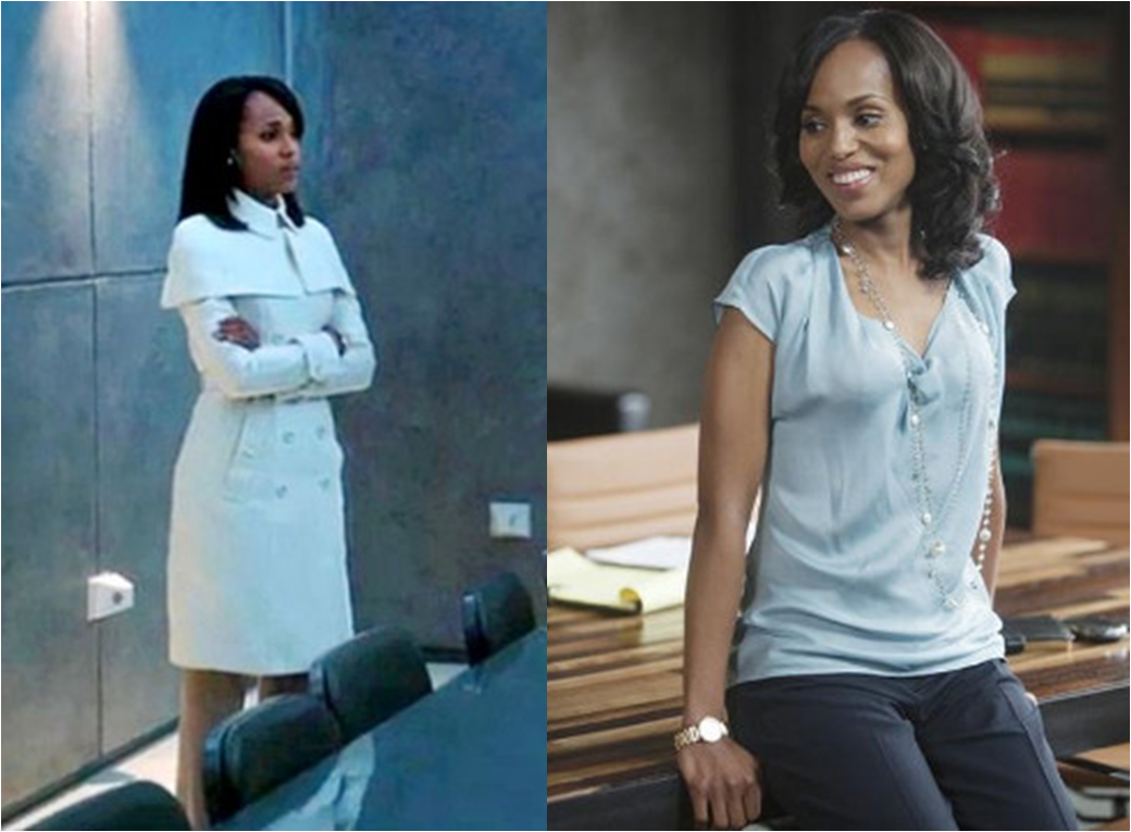 White Trench and Pastels Scandalous Look For Less: Ms. Olivia Pope