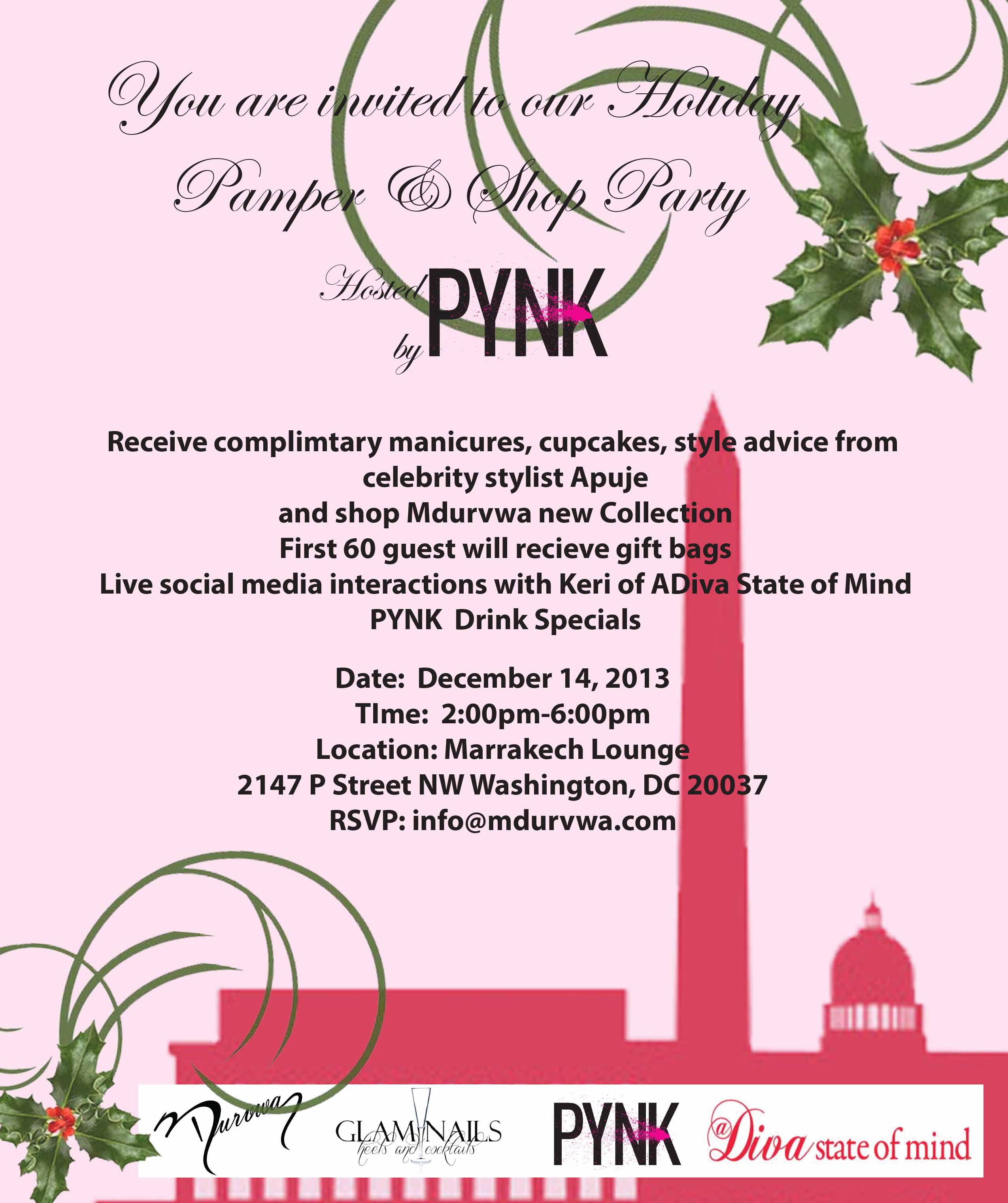 pynk party 3 You’re Invited: Join Me For A Holiday Pamper & Shop Party