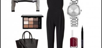 Wear to Work Wednesday: Black Jumpsuit & Striped Blazer